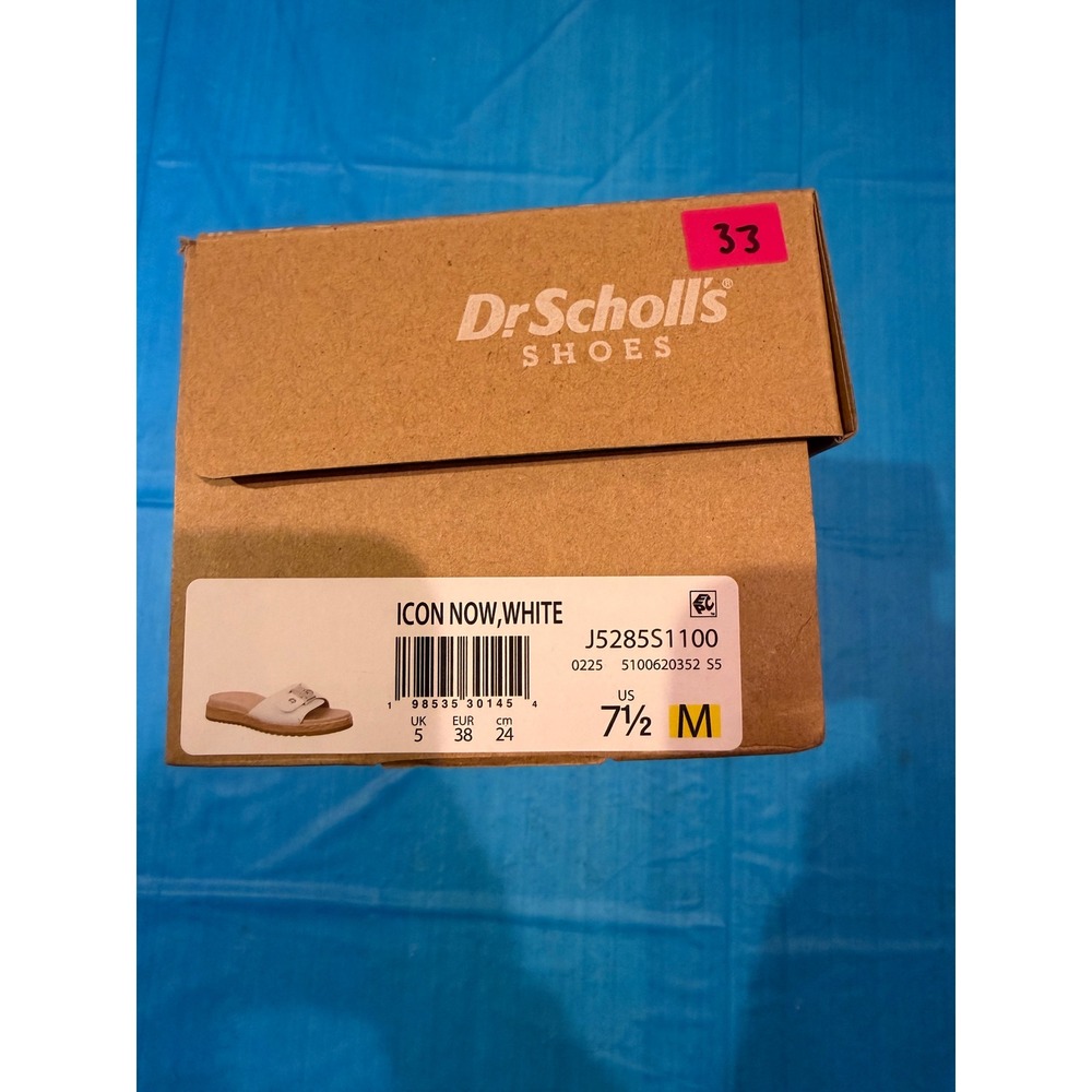 Dr Scholls Icon Now White Platform Slide Sandals Buckle J5285S1100 Mens 7.5 M